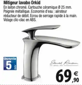 Tridôme Mitigeur lavabo Orkid offre
