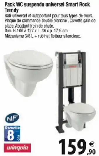 Pack WC suspendu universel Smart Rock Trendy