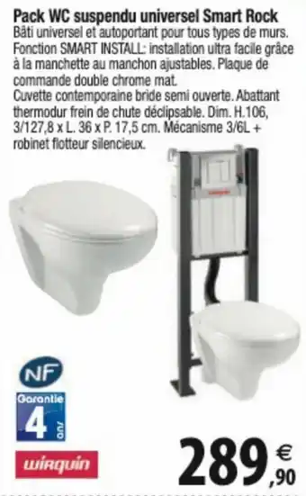 Tridôme Pack WC suspendu universel Smart Rock offre