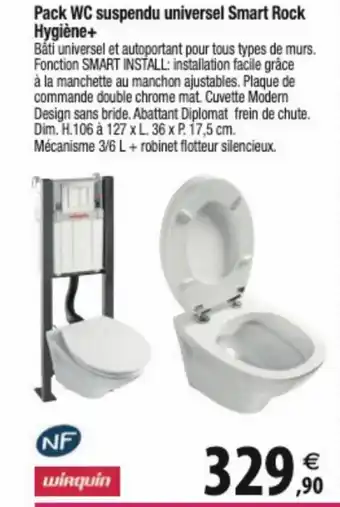 Tridôme Pack WC suspendu universel Smart Rock Hygiène+ offre