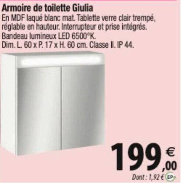 Promo Armoire de toilette Giulia chez Tridôme