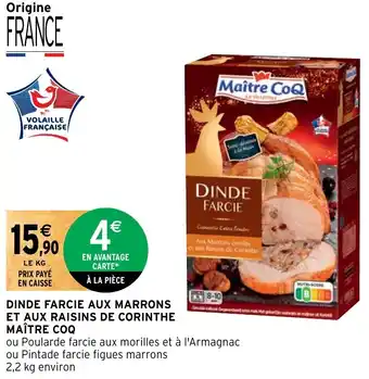 DINDE FARCIE AUX MARRONS ET AUX RAISINS DE CORINTHE MAÎTRE COQ