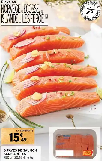 Intermarché Hyper 6 PAVÉS DE SAUMON SANS ARÊTES offre