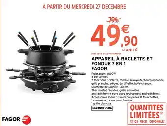 APPAREIL À RACLETTE ET FONDUE 7 EN 1 FAGOR