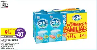 Intermarché Hyper LAIT UHT DEMI-ÉCRÉMÉ LACTEL offre