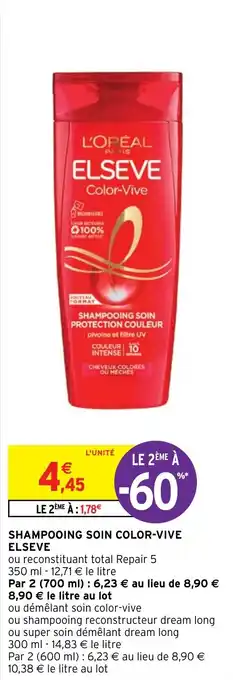 Intermarché Hyper SHAMPOOING SOIN COLOR-VIVE ELSEVE offre