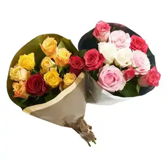 Auchan Bouquet de 15 roses arlequin très gros boutons offre