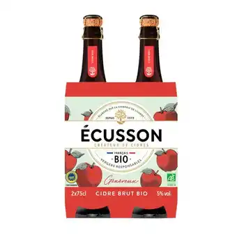 Auchan Cidre ecusson bio brut offre