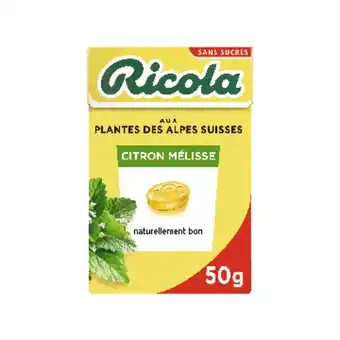 Auchan Bonbons citron mélisse stévia sans sucres ricola offre