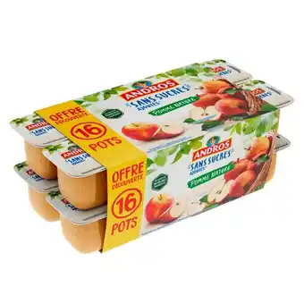 Auchan Dessert fruitier sans sucres ajoutés andros offre