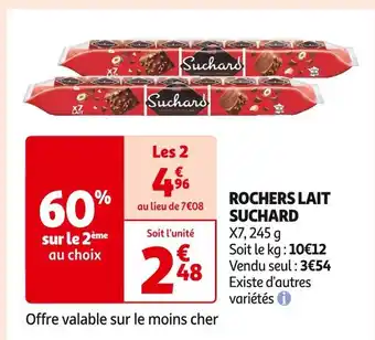 Auchan Supermarché Suchard rochers lait offre