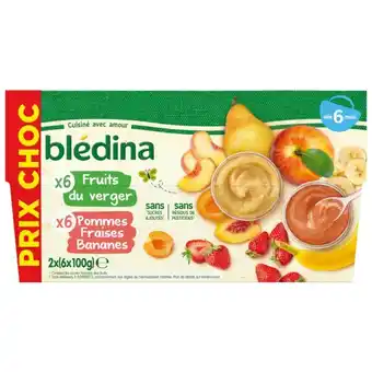 Auchan Coupelles de fruits bledina offre