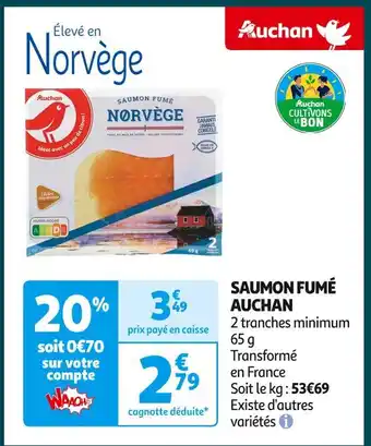 Auchan Supermarché Auchan saumon fumé offre