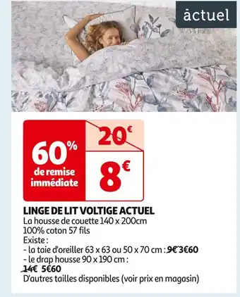 Auchan Supermarché Actuel linge de lit voltige offre