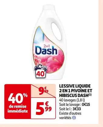 Auchan Supermarché Dash lessive liquide 2 en 1 pivoine et hibiscus (1) offre