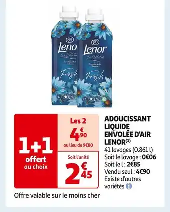 Auchan Supermarché Lenor adoucissant liquide envolée d'air (1) offre