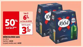Auchan Supermarché 1664 bière blonde offre