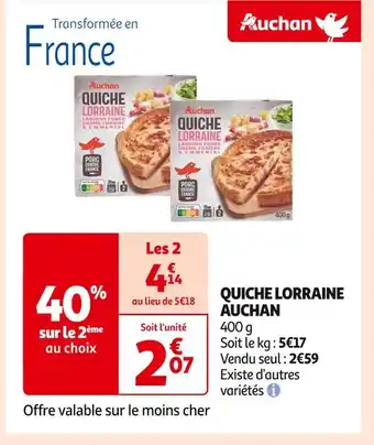 Auchan Supermarché Auchan quiche lorraine offre
