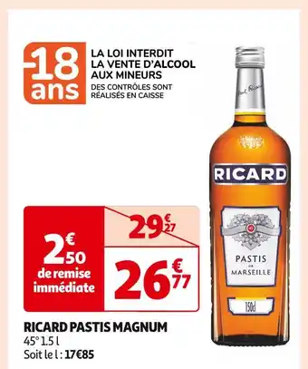 Auchan Supermarché Ricard pastis magnum offre