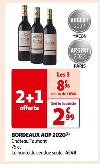 Auchan Supermarché Château talmont bordeaux aop 2020 offre