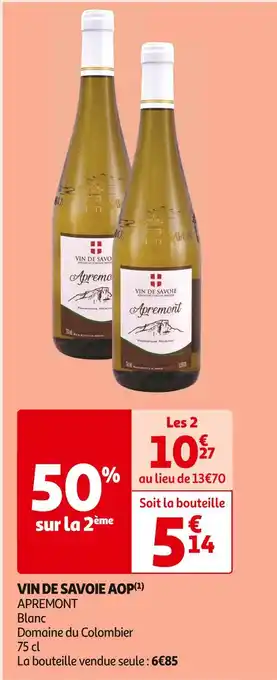 Auchan Supermarché Domaine du colombier vin de savoie aop offre