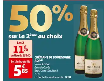 Auchan Supermarché Veuve ambal crémant de bourgogne aop offre