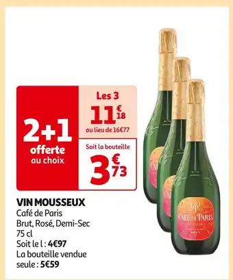 Auchan Supermarché Café de paris vin mousseux offre