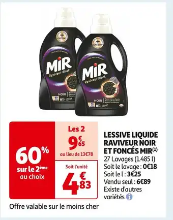 Auchan Supermarché Mir lessive liquide raviveur noir et foncés (1) offre