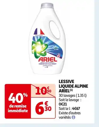 Auchan Supermarché Ariel lessive liquide alpine (1) offre