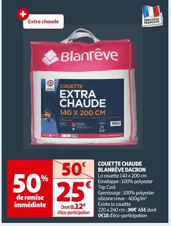 Blanrêve couette chaude dacron
