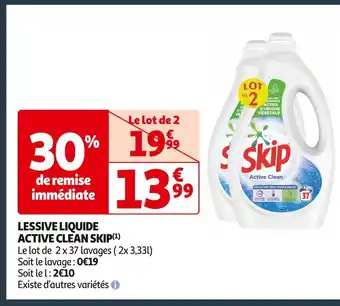 Auchan Supermarché Skip lessive liquide active clean(1) offre