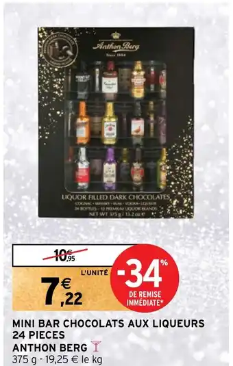 Intermarché Hyper MINI BAR CHOCOLATS AUX LIQUEURS 24 PIECES ANTHON BERG Y offre