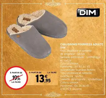 CHAUSSONS FOURREES ADULTE