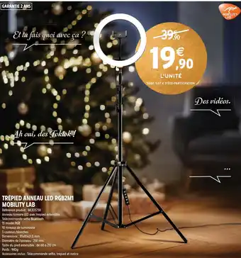Intermarché Hyper TRÉPIED ANNEAU LED RGB2M1 MOBILITY LAB offre