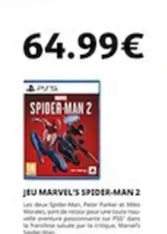 Auchan JEU MARVEL'S SPIDER-MAN 2 offre