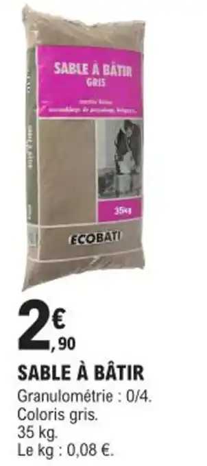 E.Leclerc Brico SABLE À BÂTIR offre