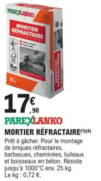 E.Leclerc Brico MORTIER REFRACTAIRE offre