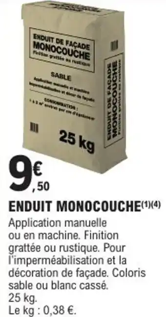 E.Leclerc Brico ENDUIT MONOCOUCHE offre