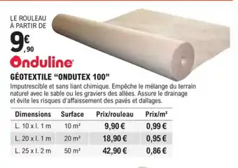 E.Leclerc Brico GÉOTEXTILE "ONDUTEX 100" offre