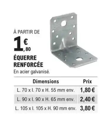 E.Leclerc Brico ÉQUERRE RENFORCÉE offre