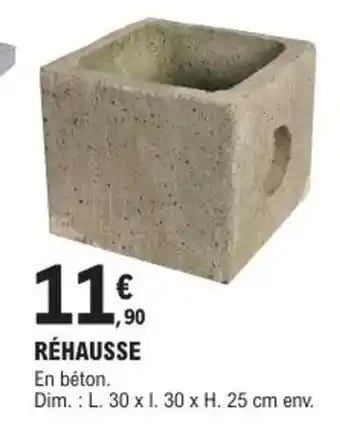 E.Leclerc Brico RÉHAUSSE En béton. offre