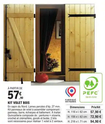 E.Leclerc Brico KIT VOLET BOIS offre