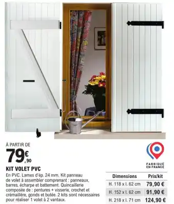 E.Leclerc Brico KIT VOLET PVC offre