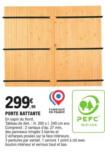 E.Leclerc Brico PORTE BATTANTE offre