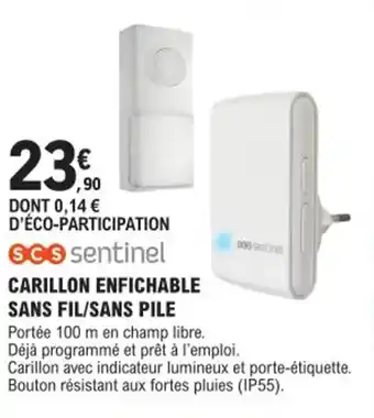 E.Leclerc Brico CARILLON ENFICHABLE SANS FIL/SANS PILE offre