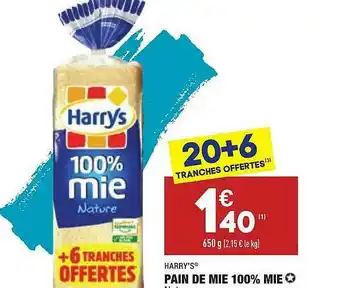 ALDI Pain De Mie 100% Mie Harry's offre