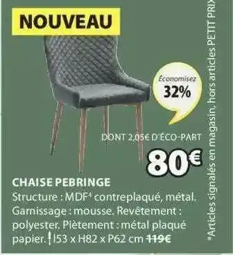 JYSK Chaise Pebringe offre