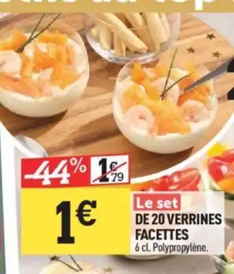 Centrakor DE 20 VERRINES FACETTES offre
