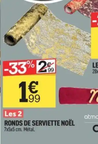 Centrakor RONDS DE SERVIETTE NOËL offre