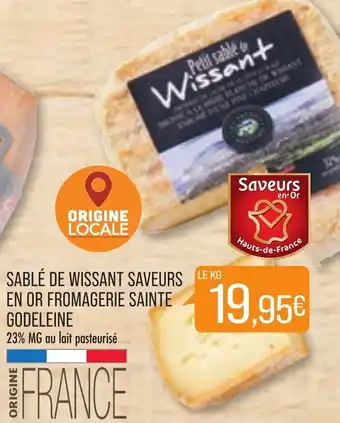 Match Sablé de wissant saveurs en or fromagerie sainte godeleine offre